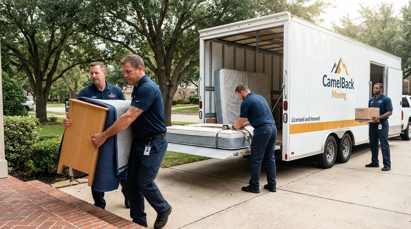 Crew loading residential truck for cross-state move from Pegram, TN
